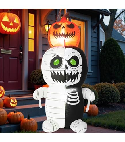 fluffyteddy＊Halloweenイタズラコウモリ＊エントリーNo.④ Amazon.com: InfleasJoiy 5FT Pumpkin Zombie Halloween Decoration